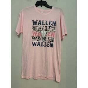 Morgan Wallen Tee Shirt T-Shirt Womens Medium Pink Graphic Short Sleeve NEW